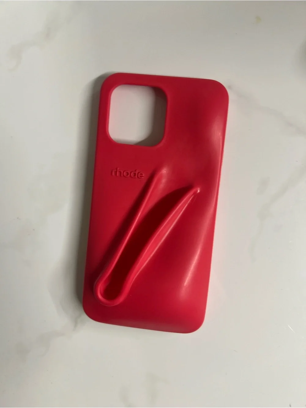 RHODE Red Silicone Phone Case with Integrated Angled Grip